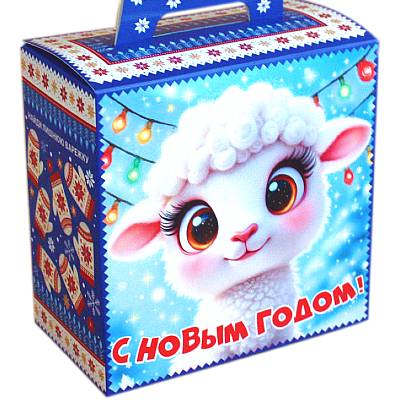 Сладкий подарок на Новый Год в картонной упаковке весом 600 грамм в Раменском